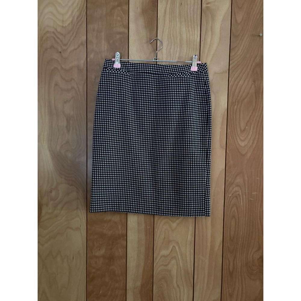 Halogen Womens 2P Black White Geometric Grid‎ Print Pencil Skirt Cotton